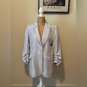 NWT Elegant Women's Tweed Blazer in Gray, 9